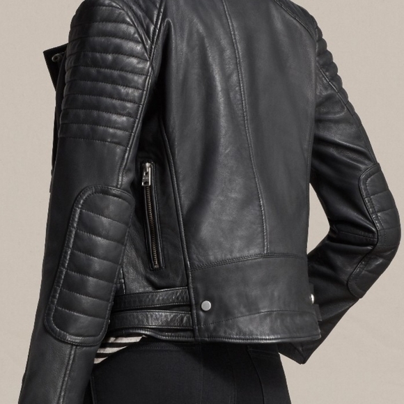 All Saints Papin Leather Jacket - Picture 3 of 7